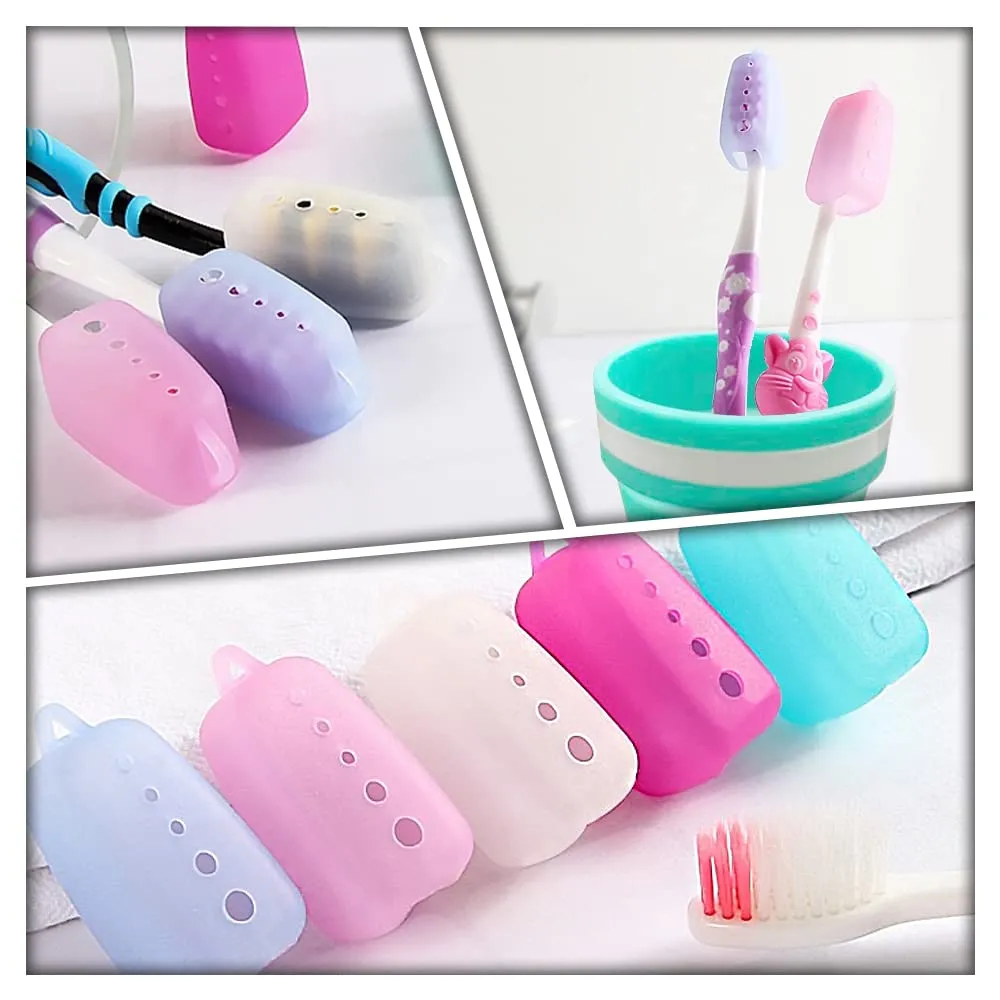 15 Pcs Toothbrush Cover Caps Silicone Toothbrush Head Covers Toothbrush Protective Cases for Travel and Home