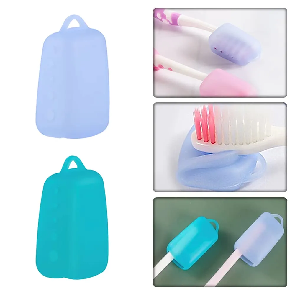 15 Pcs Toothbrush Cover Caps Silicone Toothbrush Head Covers Toothbrush Protective Cases for Travel and Home