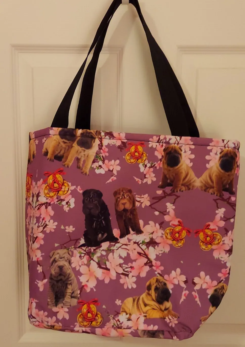 2 Designs / Chinese Shar Pei Dog Breed Theme Ladies Purse Tote Carry-All Bag