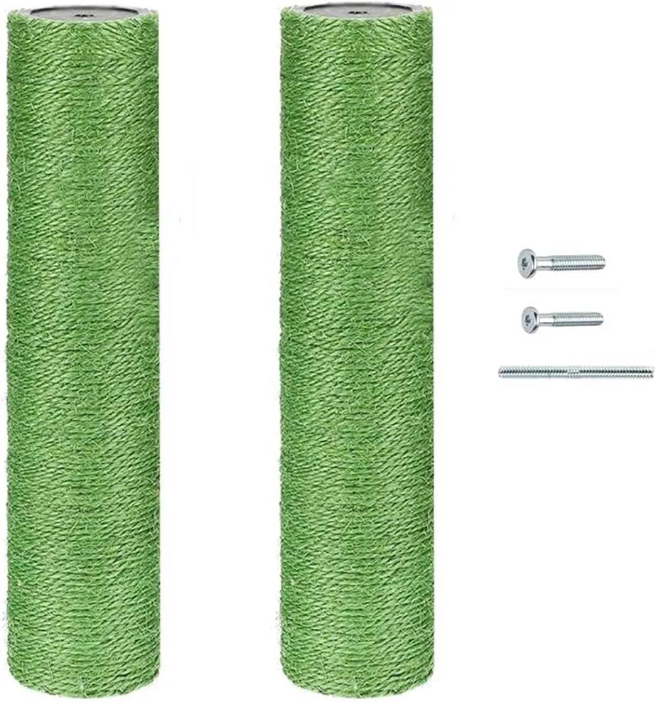 2-Pack Cat Tree Replacement Post 17.75" L, 2.75"  Green Cat Scratching Post Replacement Pole with M8 Screw