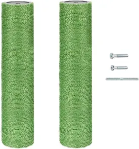 2-Pack Cat Tree Replacement Post 17.75" L, 2.75"  Green Cat Scratching Post Replacement Pole with M8 Screw
