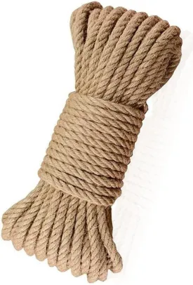 33 feet Jute Rope 3/8 inch Thick Twine Rope for DIY Arts Crafts, Gardening, Home Decorating, Cat Scratching Post