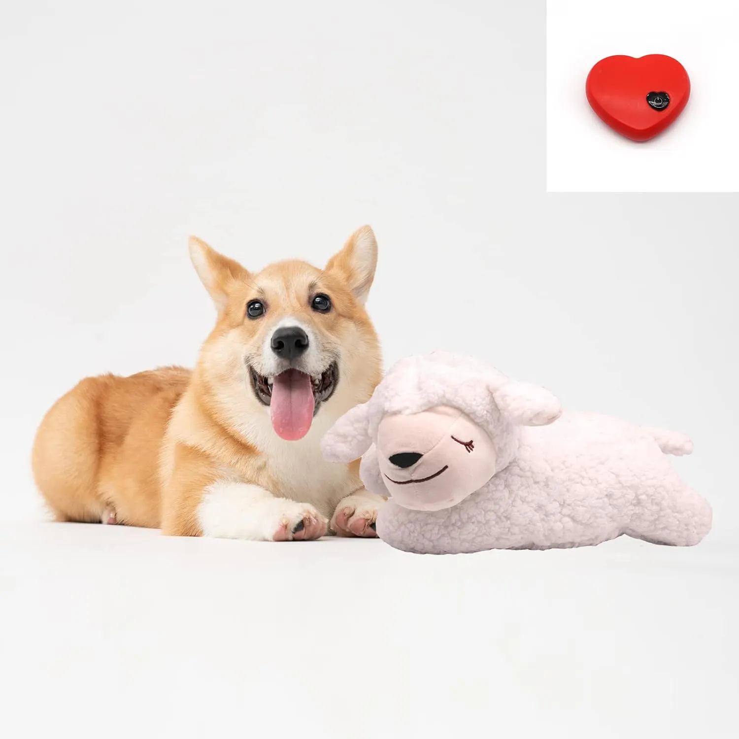 3T group Heartbeat Puppy for Dogs,Heartbeat Dog Toy Sleep Aid,Stuffed Animal with Heartbeat Toys for Puppy Essentials Pillow Calming Toys Anxiety Relief Toy (White)