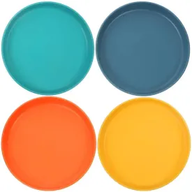 4-Piece Shallow Cat Food Bowls - Wide Pet Feeding Plates