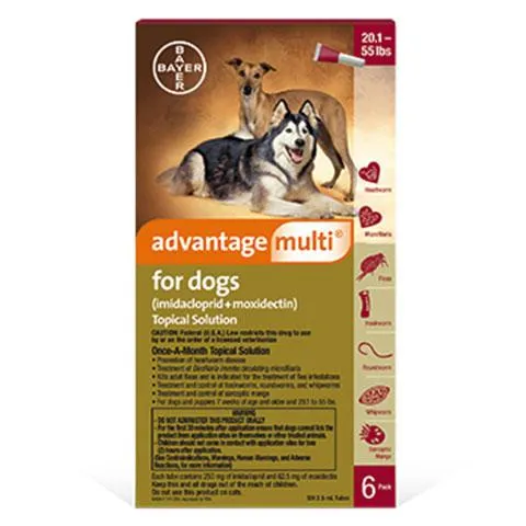 Advantage Multi Topical Solution for Dogs, 6 treatments