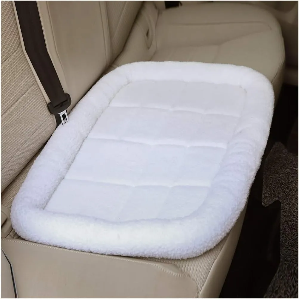 Amazon Basics Faux Sherpa Padded Bolster Dog & Pet Bed - 2 Sizes, free 9rolls Dog Waste Bags