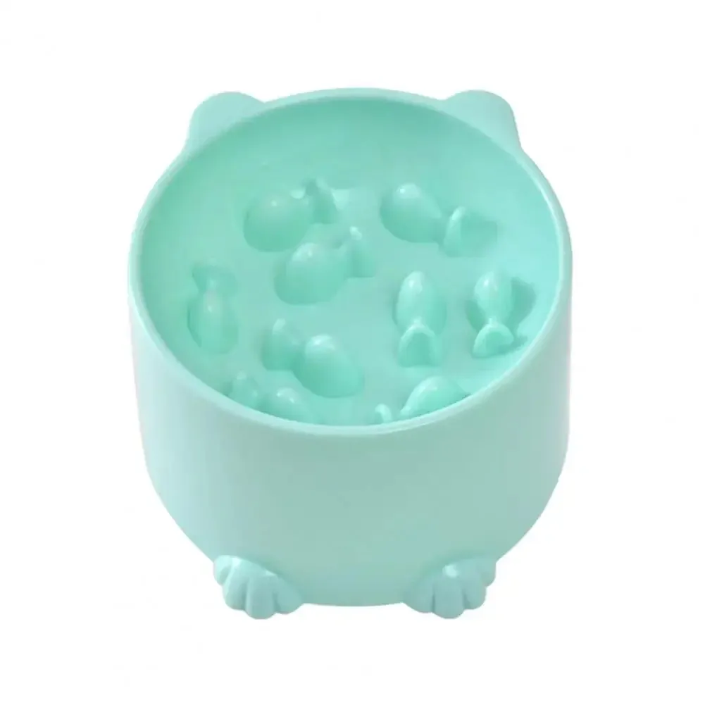 Anti-Choking Cat Food Bowl with Tall Feet and Cartoon Design
