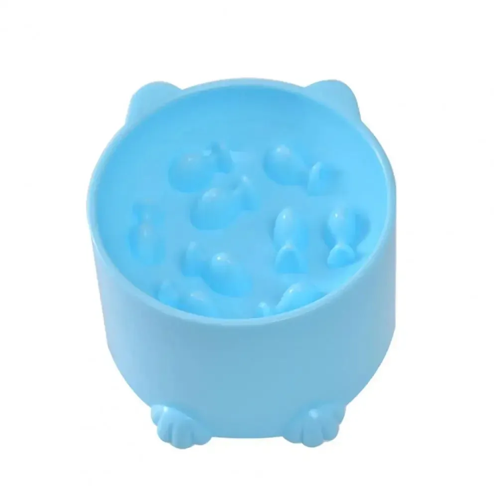 Anti-Choking Cat Food Bowl with Tall Feet and Cartoon Design