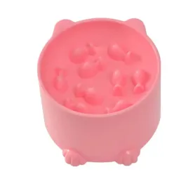 Anti-Choking Cat Food Bowl with Tall Feet and Cartoon Design
