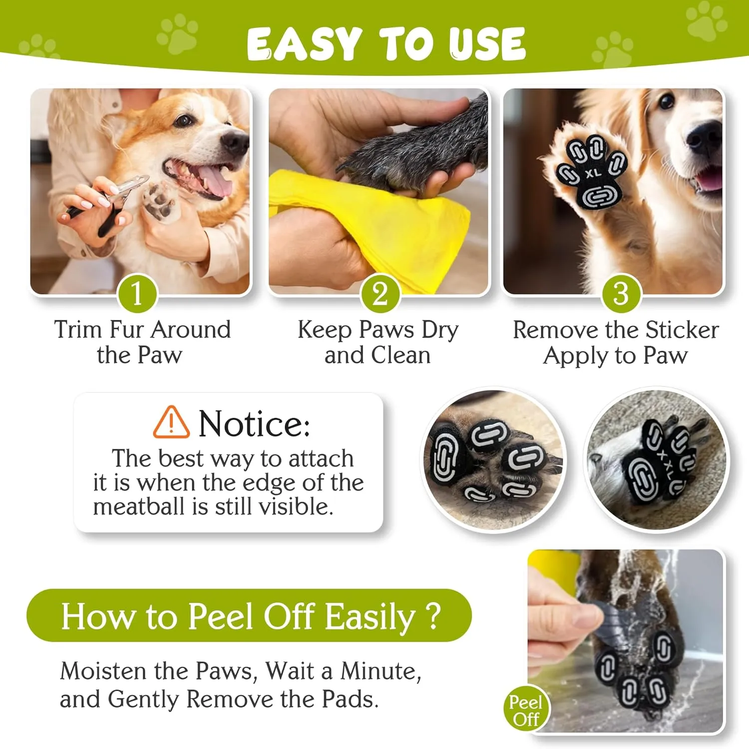 Anti-Slip Dog Paw Protectors for Senior Dogs - Traction Pads for Hardwood Floors & Hot Pavement, Durable Dog Paw Grips with Strong Traction (5 Sets, 20 Pcs) XXL