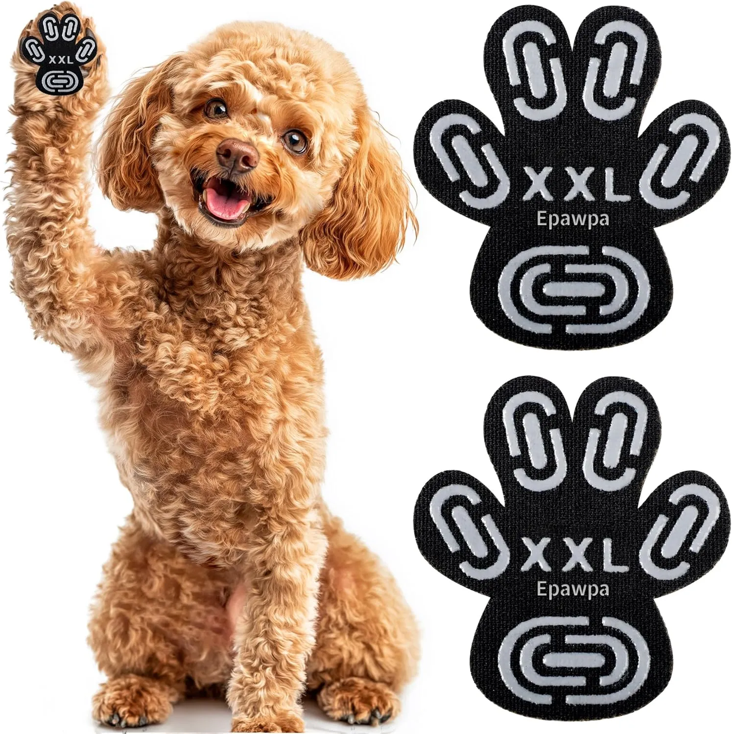 Anti-Slip Dog Paw Protectors for Senior Dogs - Traction Pads for Hardwood Floors & Hot Pavement, Durable Dog Paw Grips with Strong Traction (5 Sets, 20 Pcs) XXL