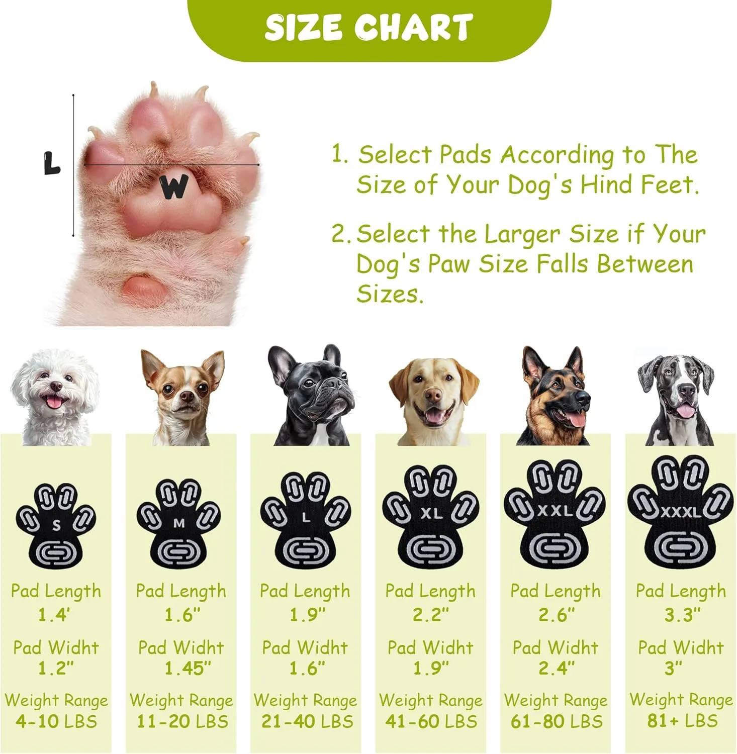 Anti-Slip Dog Paw Protectors for Senior Dogs - Traction Pads for Hardwood Floors & Hot Pavement, Durable Dog Paw Grips with Strong Traction (5 Sets, 20 Pcs) XXL