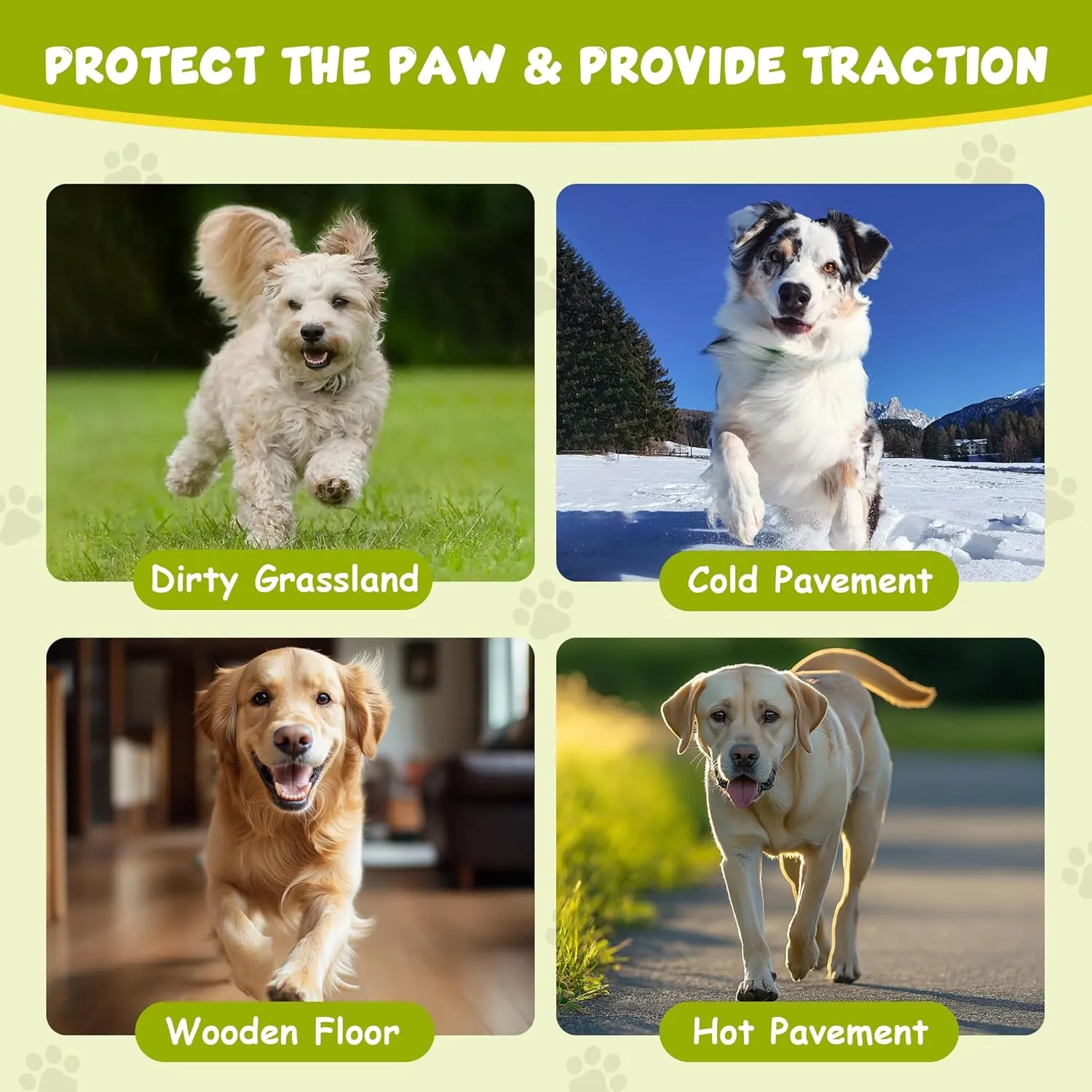 Anti-Slip Dog Paw Protectors for Senior Dogs - Traction Pads for Hardwood Floors & Hot Pavement, Durable Dog Paw Grips with Strong Traction (5 Sets, 20 Pcs) XXL