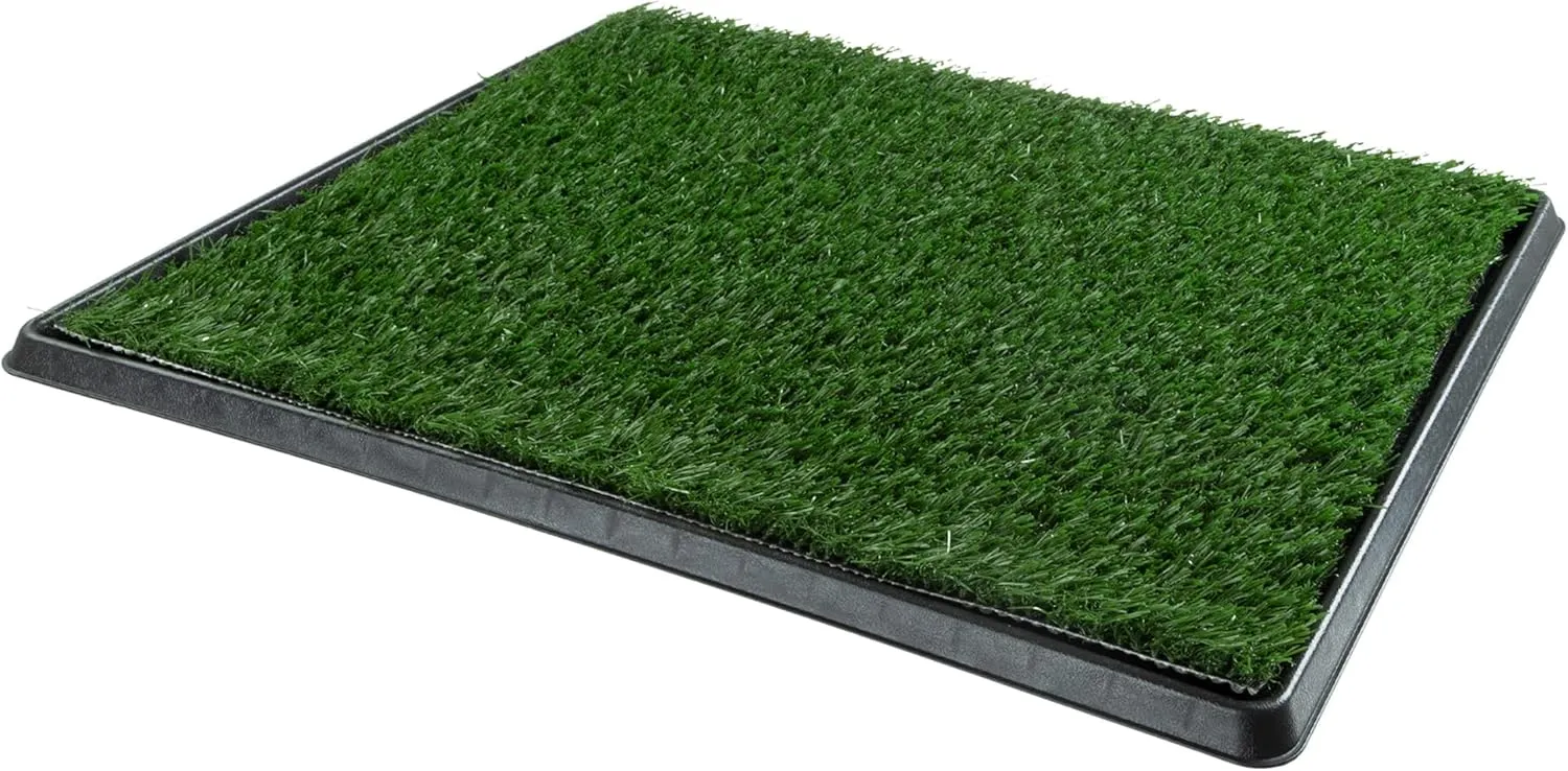 Artificial Grass Puppy Pee Pad for Dogs and Small Pets - 20x25 Reusable 4-Layer Training Potty Pad with Tray - Dog House and Pet Supplies by PETMAKER