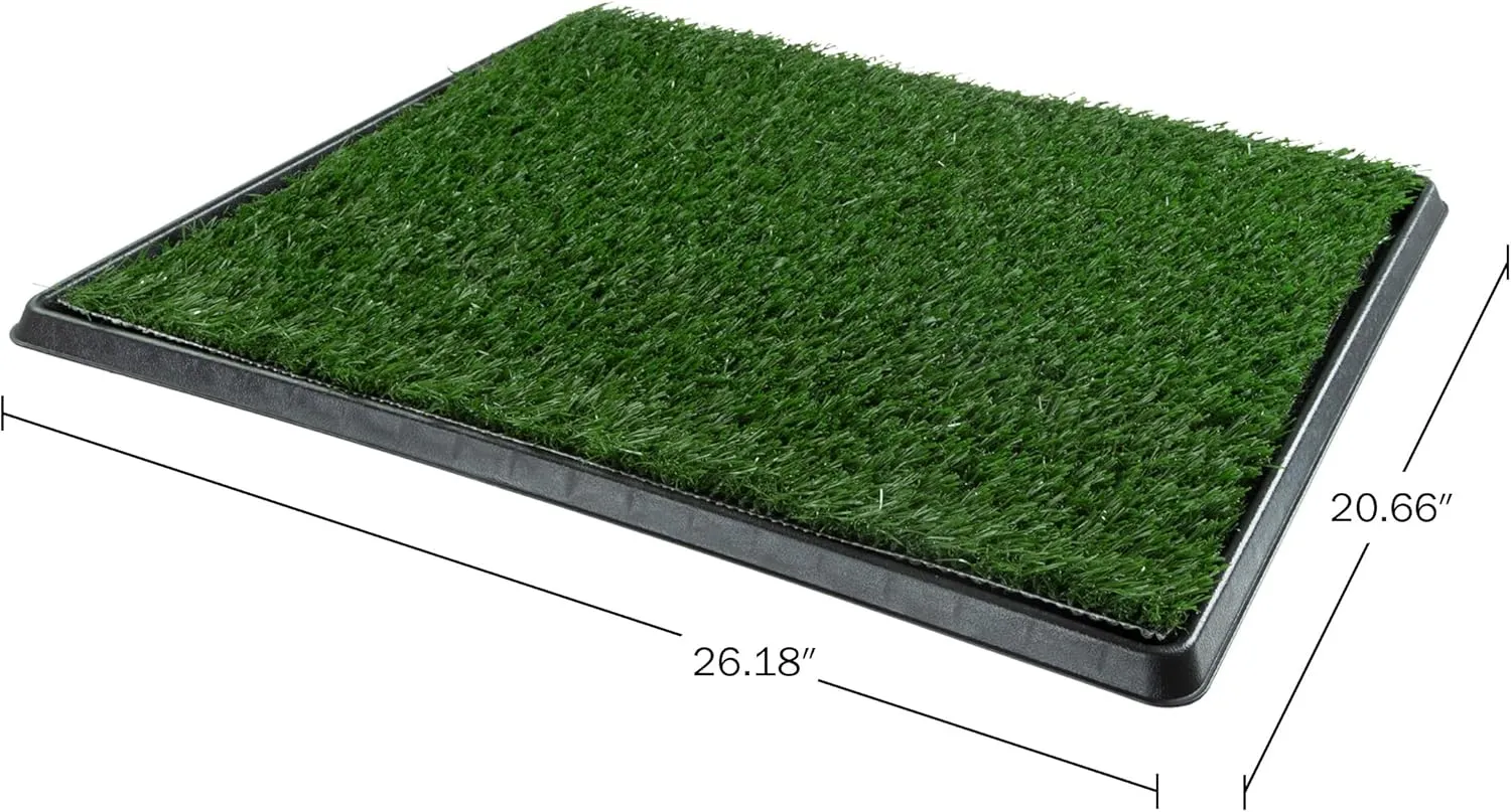 Artificial Grass Puppy Pee Pad for Dogs and Small Pets - 20x25 Reusable 4-Layer Training Potty Pad with Tray - Dog House and Pet Supplies by PETMAKER