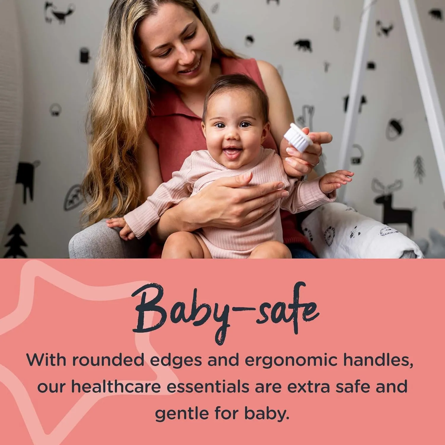 Baby Healthcare and Grooming Kit, 9X Essential Newborn Care Items for Home and Travel, Wipe-Clean and Waterproof Travel Case