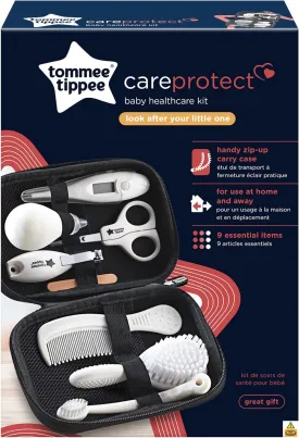 Baby Healthcare and Grooming Kit, 9X Essential Newborn Care Items for Home and Travel, Wipe-Clean and Waterproof Travel Case