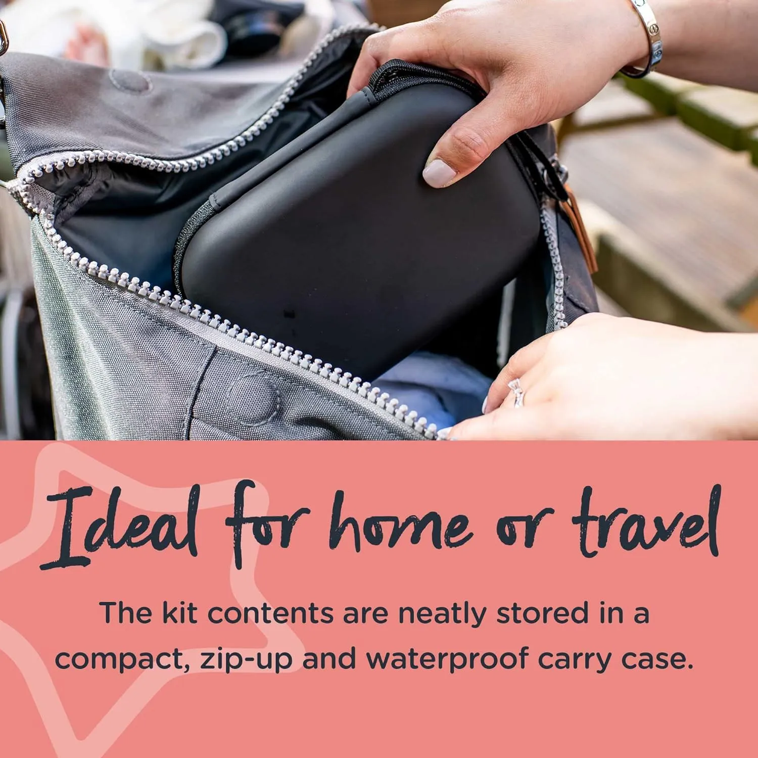 Baby Healthcare and Grooming Kit, 9X Essential Newborn Care Items for Home and Travel, Wipe-Clean and Waterproof Travel Case