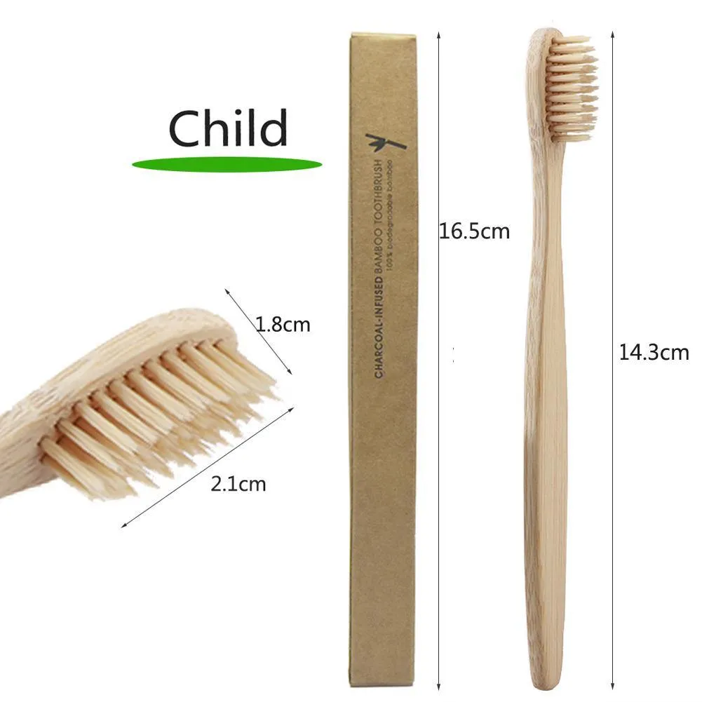 Bamboo Kids Toothbrushes - Eco-Friendly, Biodegradable Pack of 50