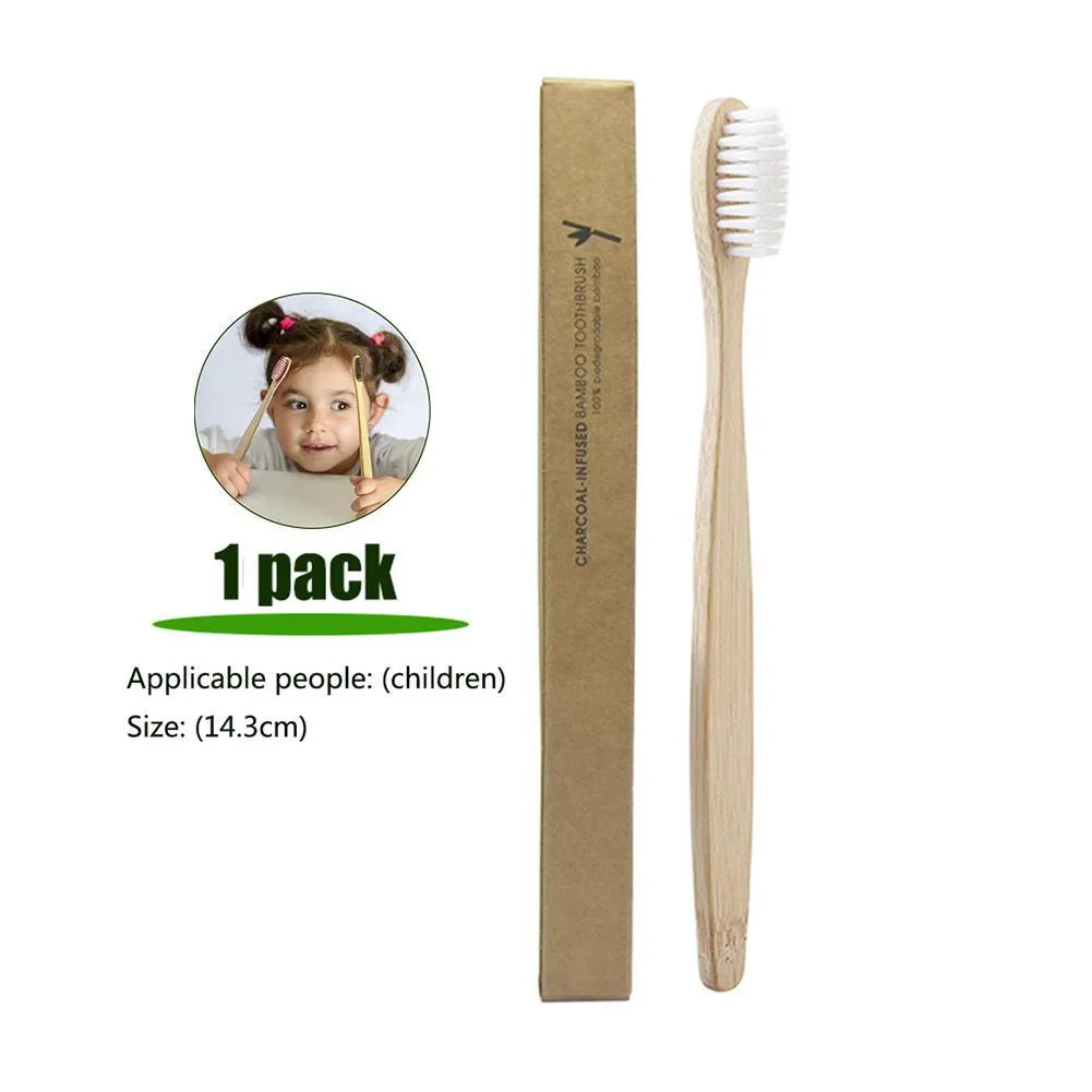 Bamboo Kids Toothbrushes - Eco-Friendly, Biodegradable Pack of 50