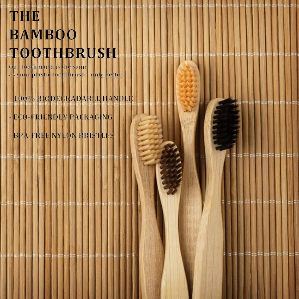 Bamboo Kids Toothbrushes - Eco-Friendly, Biodegradable Pack of 50