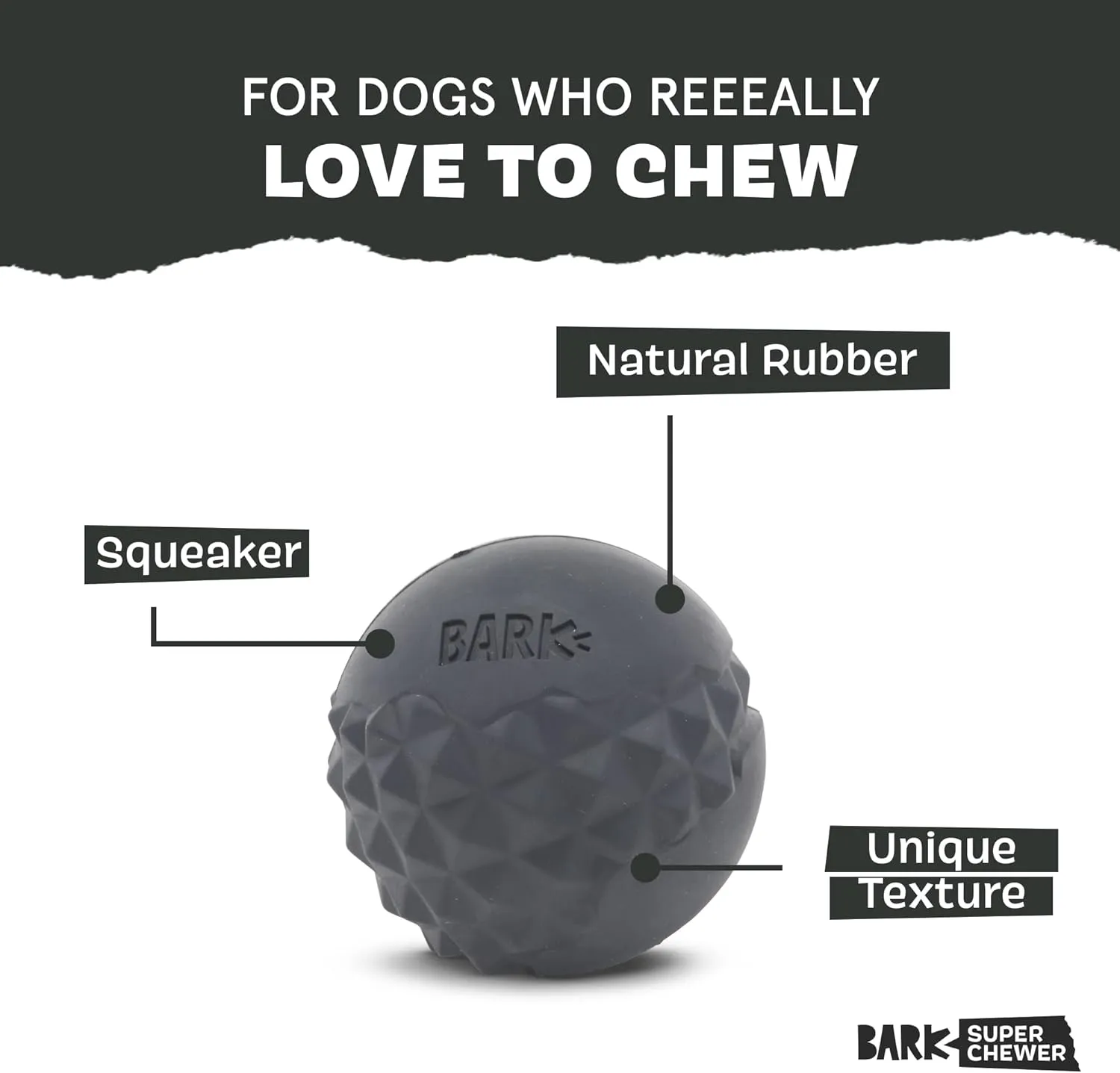Barkbox Super Chewer Tough Dog Chew Toys for Aggressive Chewers, Treat Dispensing (Comet-Large)