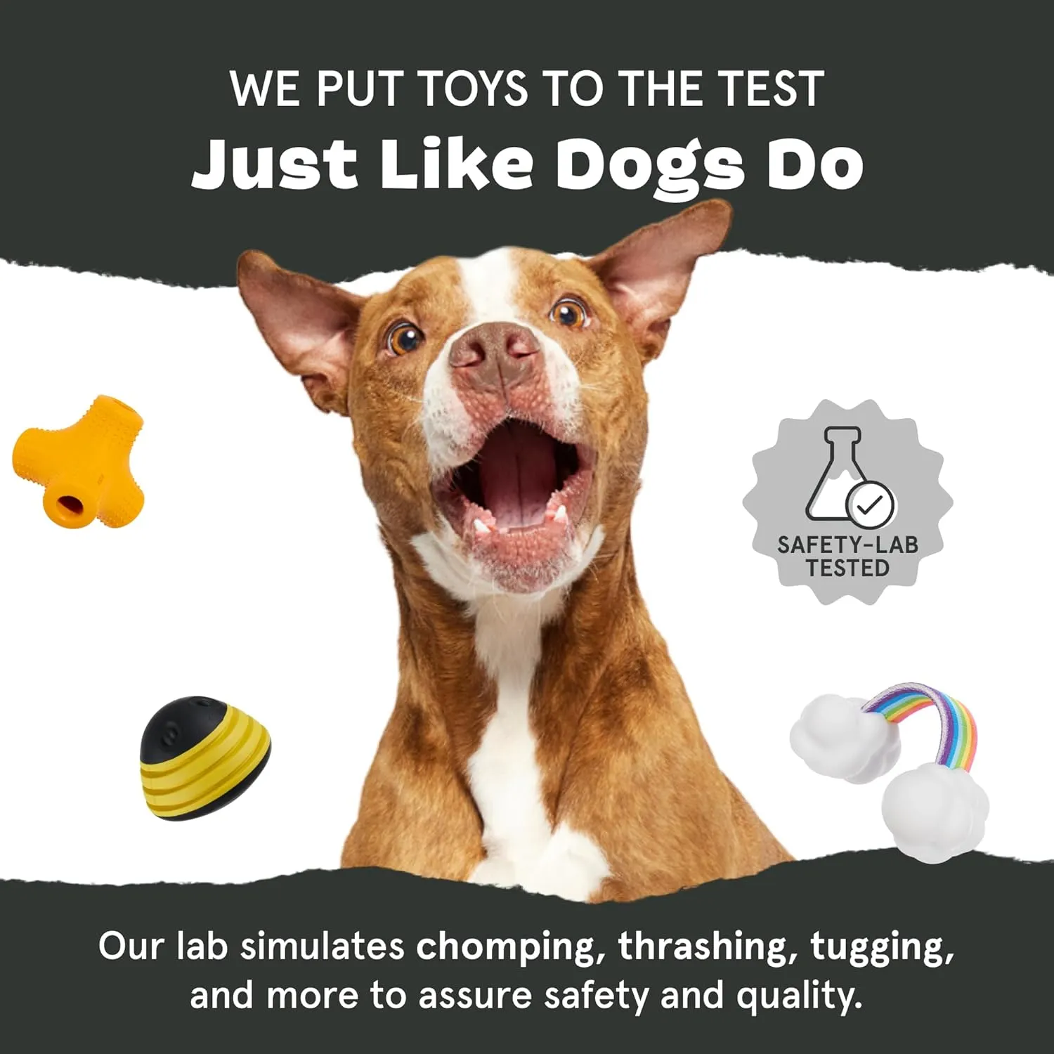 Barkbox Super Chewer Tough Dog Chew Toys for Aggressive Chewers, Treat Dispensing (Comet-Large)