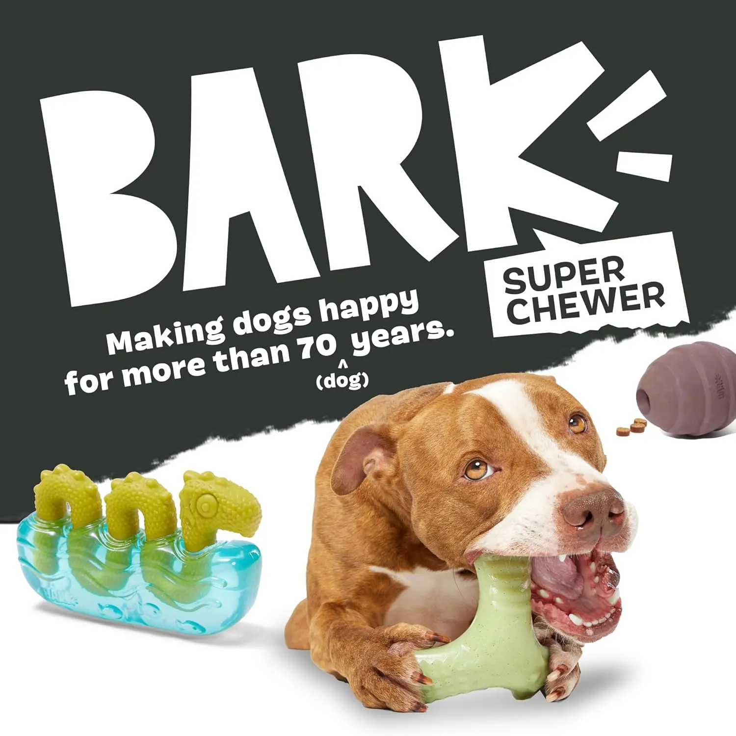 Barkbox Super Chewer Tough Dog Chew Toys for Aggressive Chewers, Treat Dispensing (Comet-Large)