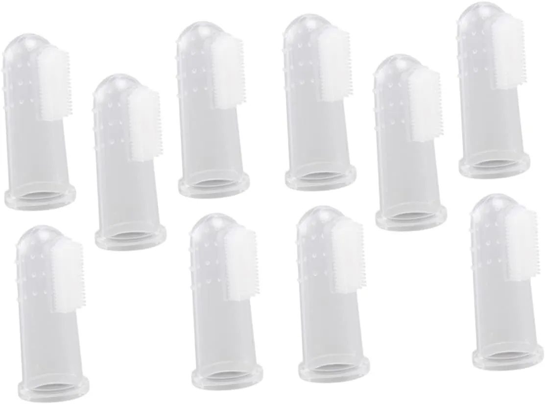 BESPORTBLE Pet Oral Care Kit 20pcs Silicone Finger Toothbrushes Dog Cat Gum Brush Safe for Sensitive Gums