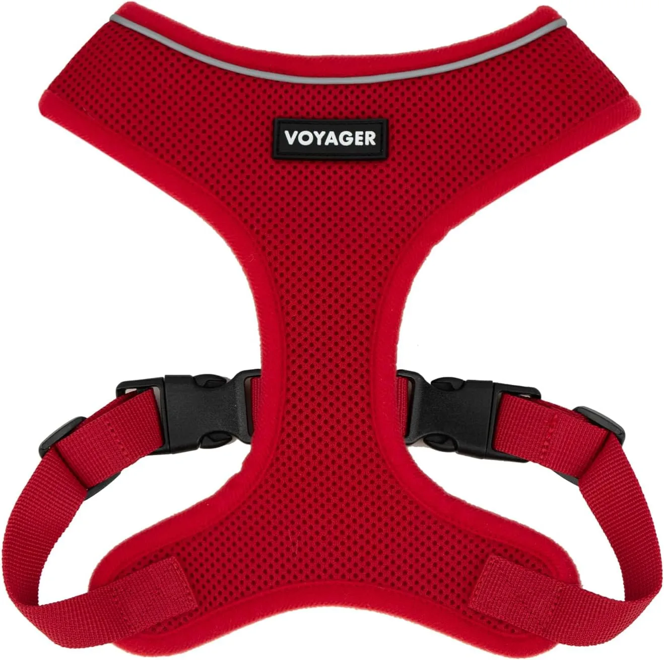 Best Pet Supplies Voyager Aerolite No Pull Mesh Dog Harness, Reflective Stitching, Breathable Harness, Adjustable for Walking, Training, Running, Heavy Duty and Durable, Red, L