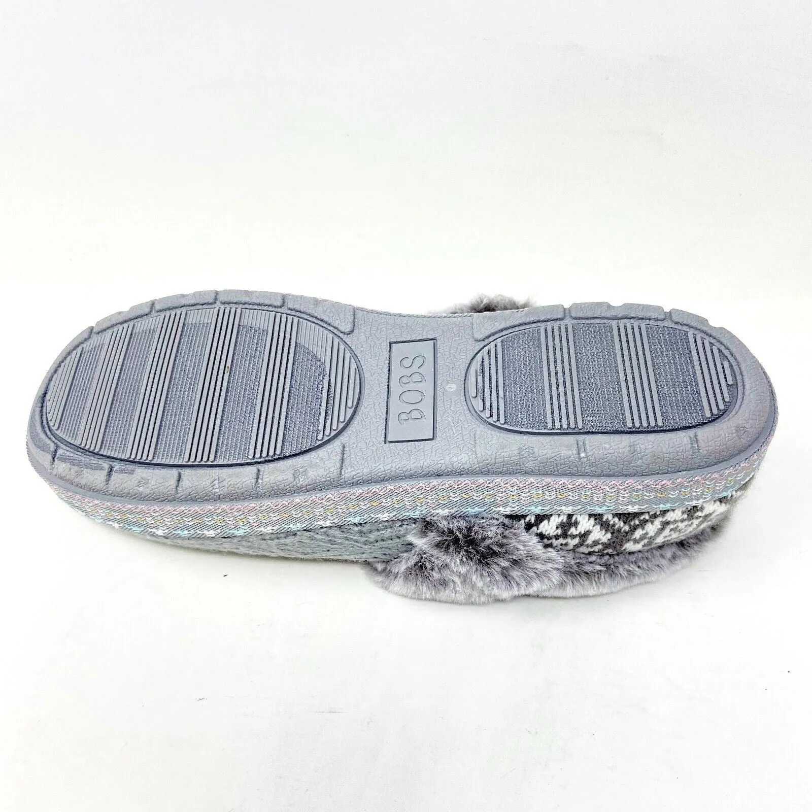Bobs Skechers Too Cozy Deco Drifter Gray Womens Size 9 Casual Fur Slippers