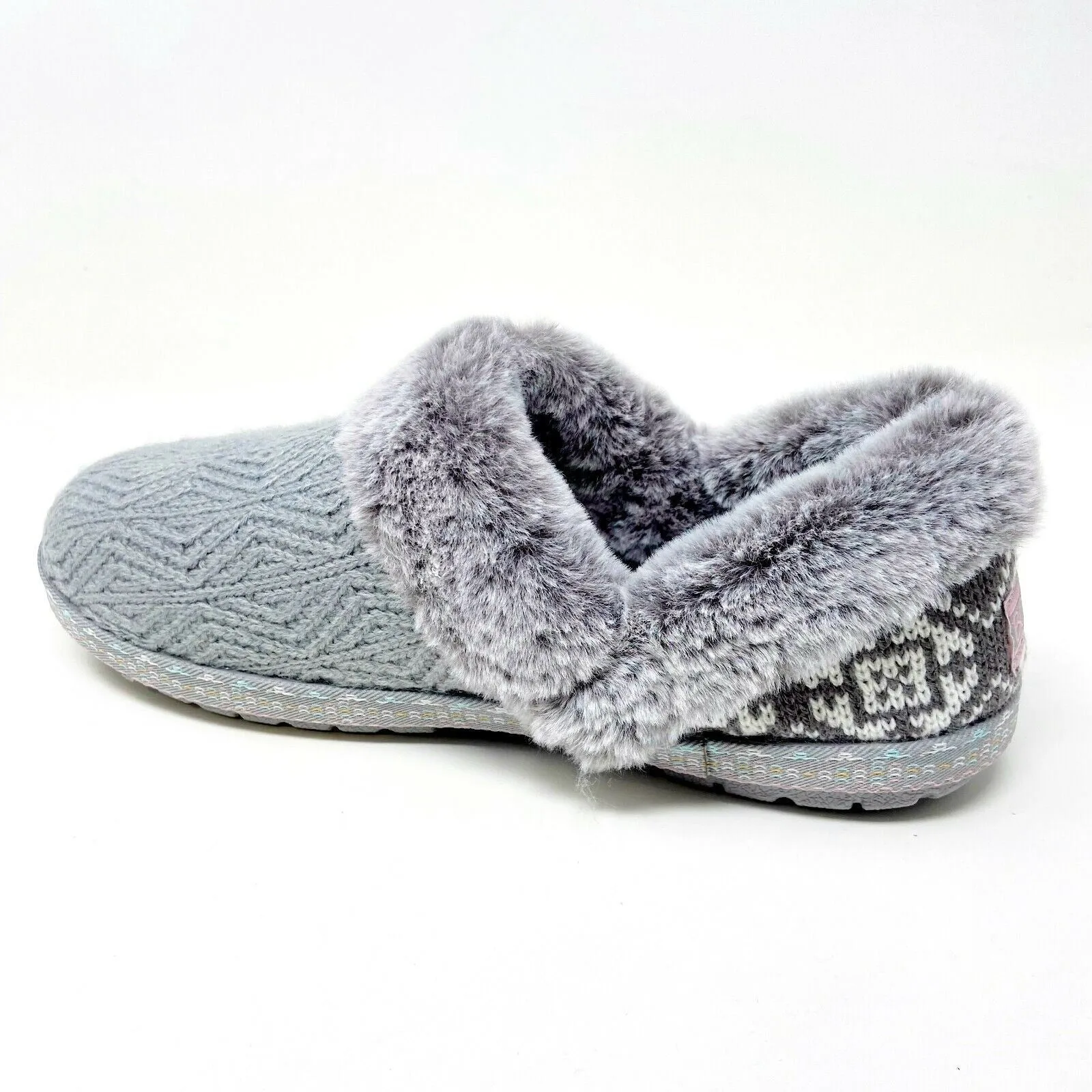 Bobs Skechers Too Cozy Deco Drifter Gray Womens Size 9 Casual Fur Slippers
