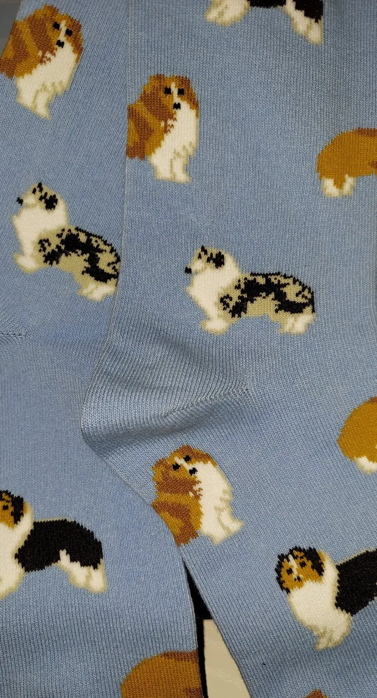 Brand New Ladies Shetland Sheepdog Sheltie Socks in Blue