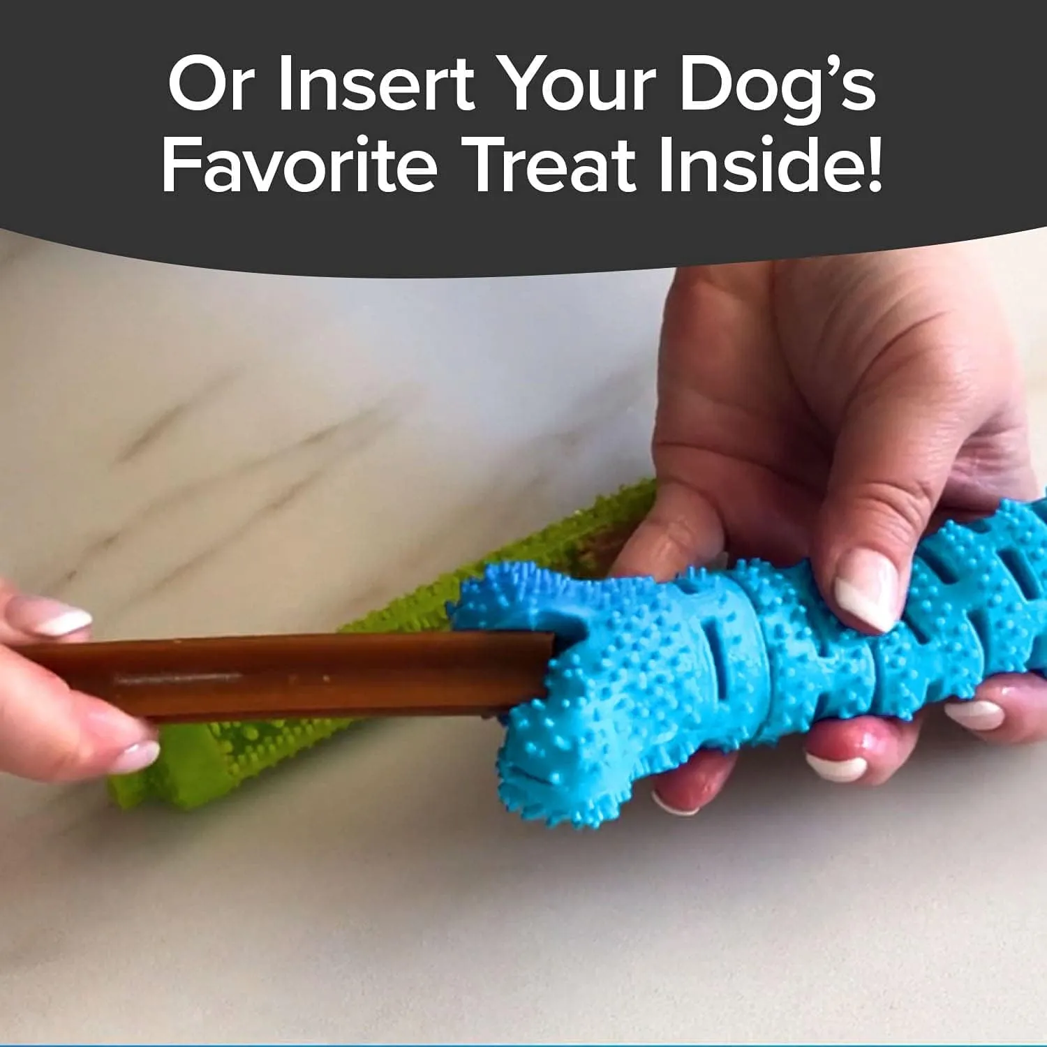 BulbHead BrushBone As Seen On TV Doggy Toothbrush Chew Toy 3 Pack, Plaque & Tartar Remover, Works 3 Ways to Clean While They Play, Invented by a Dentist, Add Peanut Butter or Cheese, Brush Bone