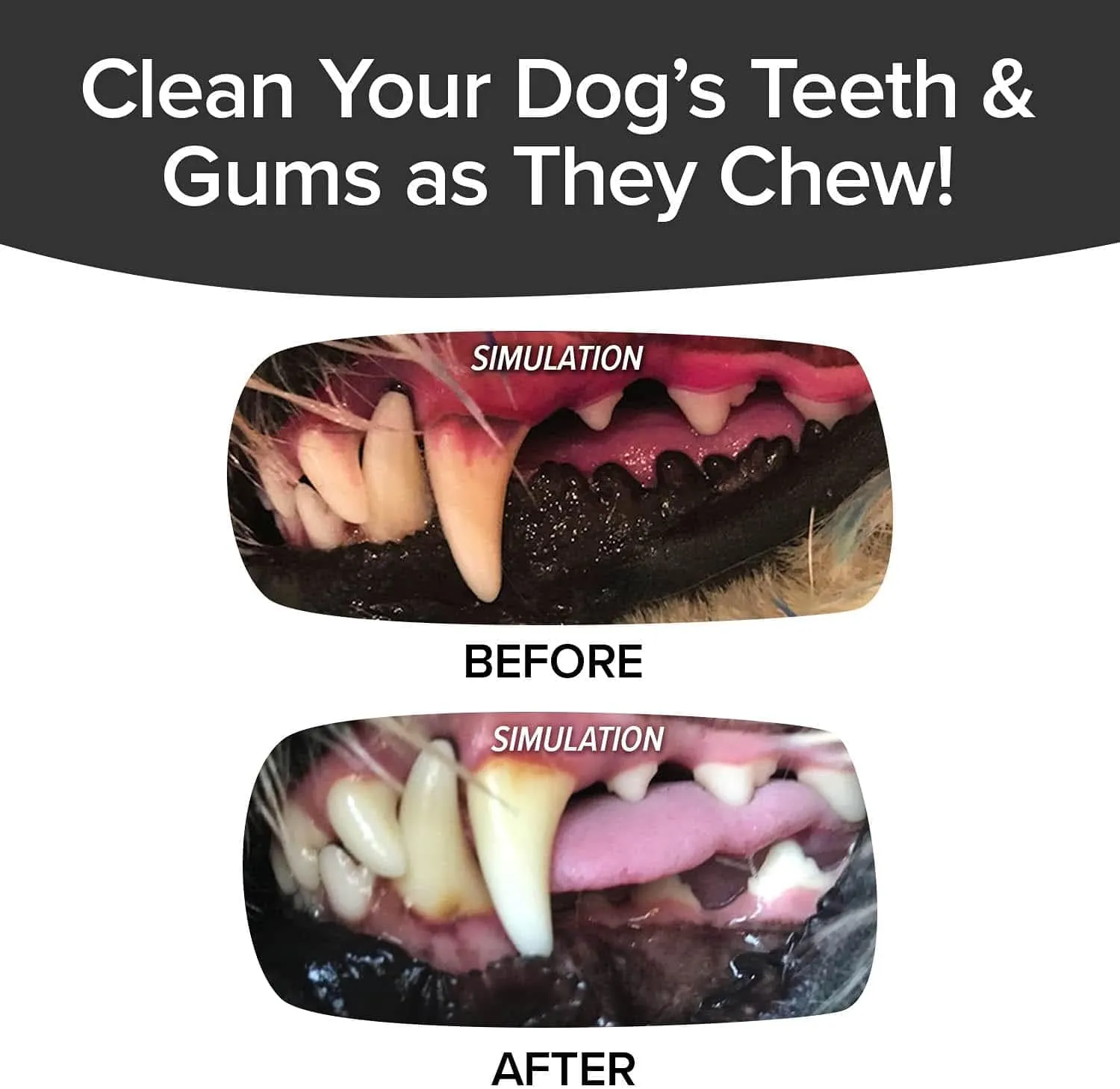 BulbHead BrushBone As Seen On TV Doggy Toothbrush Chew Toy 3 Pack, Plaque & Tartar Remover, Works 3 Ways to Clean While They Play, Invented by a Dentist, Add Peanut Butter or Cheese, Brush Bone