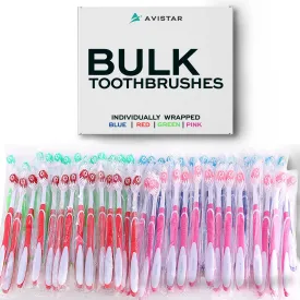 Bulk Toothbrushes Pack - 48 Individually Wrapped Toothbrushes Bulk for Travel, Hotels, AirBnB Guests, Relief Missions, and Donations - Bulk Disposable Toothbrush Pack Adults and Kids