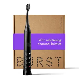 BURST Electric Toothbrush with Charcoal Sonic Toothbrush Head, Deep Clean, Fresh Breath & Healthier Smile, 3 Modes - Whitening, Sensitive, Massage, Black [Packaging May Vary]