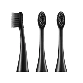 BURST Replacement Electric Toothbrush Heads for BURST Sonic Toothbrush, Charcoal Bristles, Deep Clean, Healthier Smile, 3pk, Black