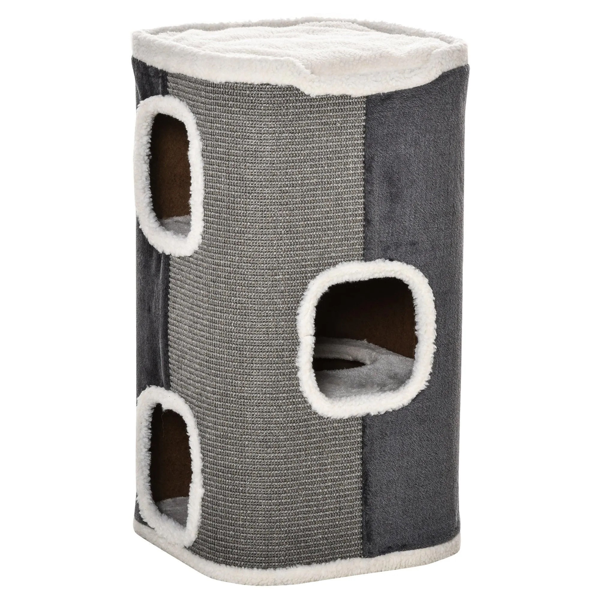Cat Barrel with Plush Interior, 74Hcm- Grey