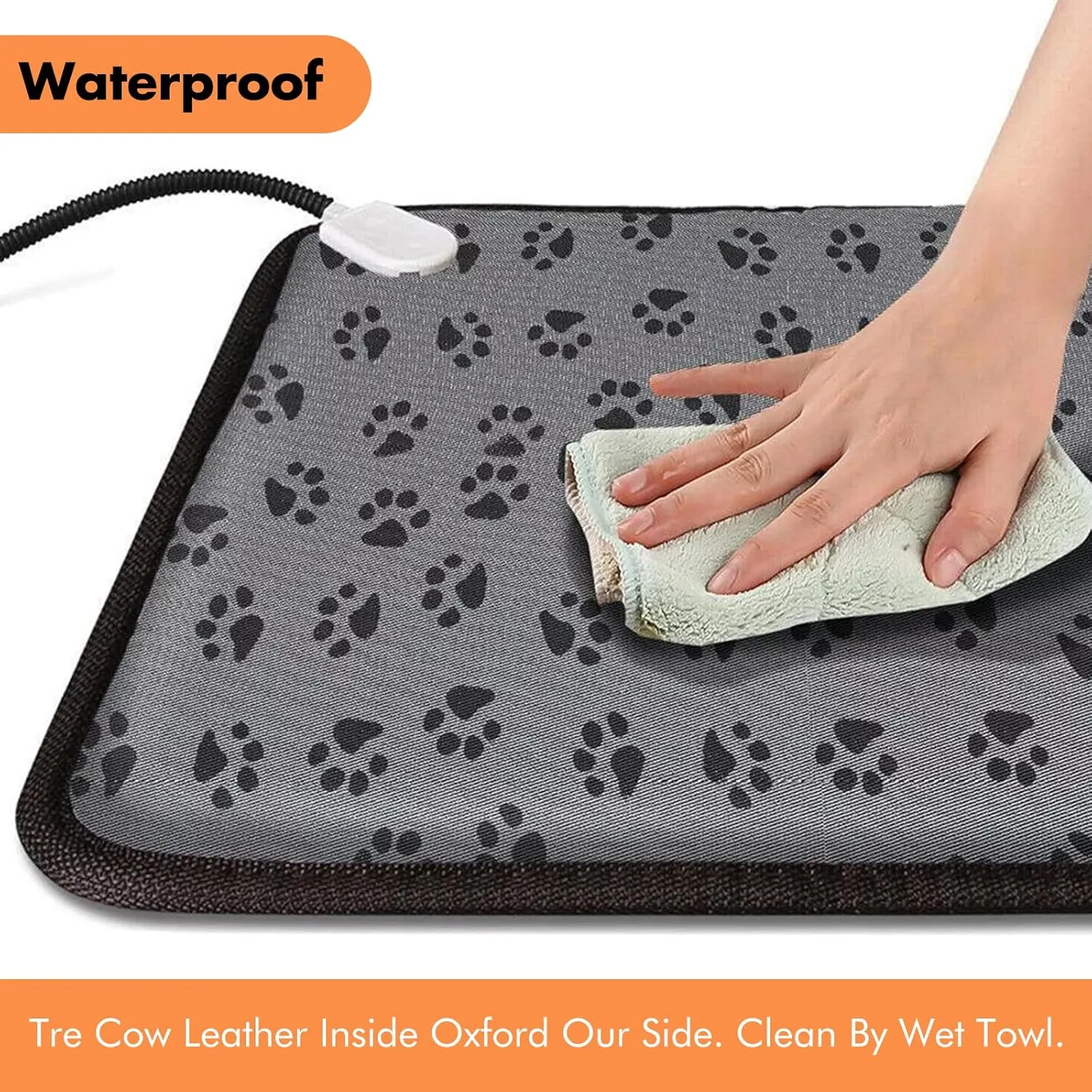 Cat Heating Pad Self Warming Pet Bed Electric Heating GOG Pad Waterproof Temperature Adjustable 18x18in