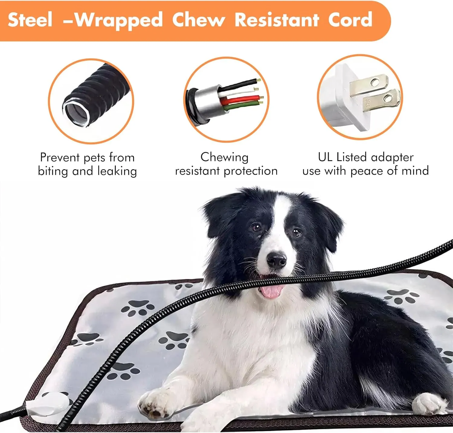 Cat Heating Pad Self Warming Pet Bed Electric Heating GOG Pad Waterproof Temperature Adjustable 18x18in