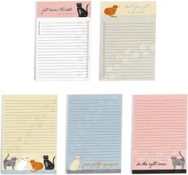 Cat Puns Daily Notepads Set / 4" x 6" Sticky Note Fill in Priority Lists/Five Unique Feline Designs/Clever Organizational Lists
