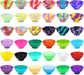 Coopay 36 Pieces Mini Silicone Pinch Bowls Colorful Heat Resistant Snack Prep and Serve Bowls, Unbreakable, Flexible, 1.75 Oz