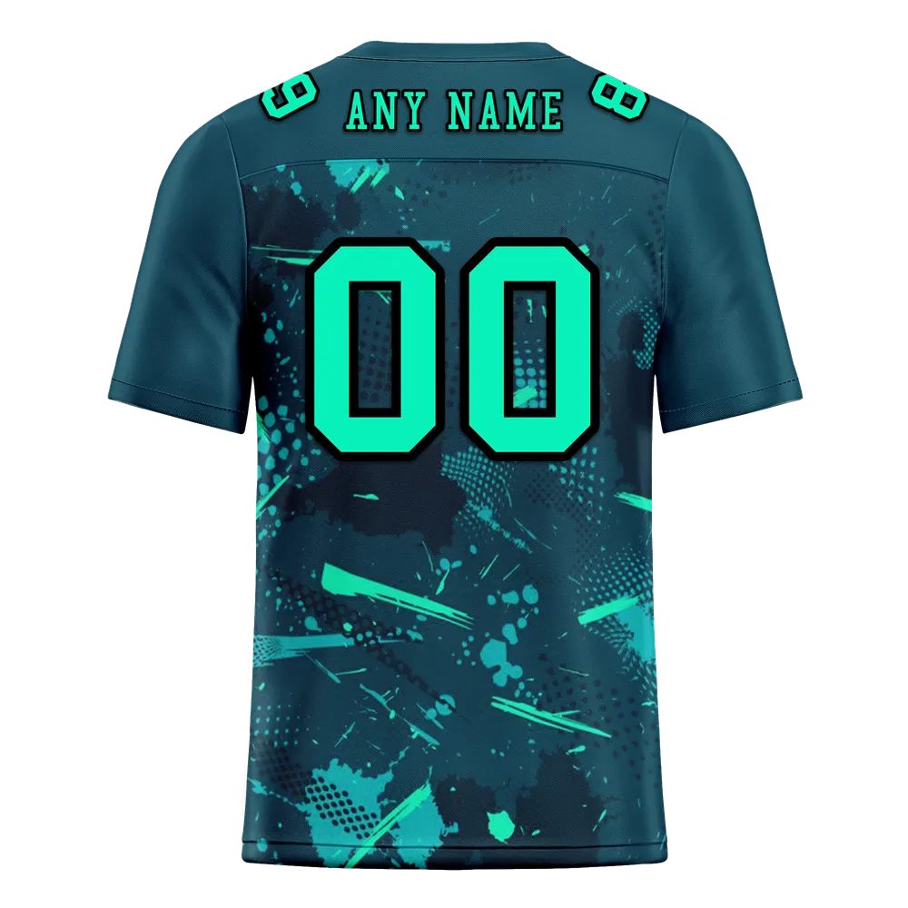 Corporate Gifts,Custom Green Graffiti Pattern Green Personalized Authentic Football Jersey FBJ02-bc0fab8