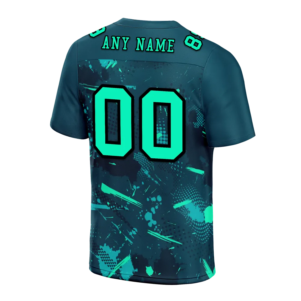 Corporate Gifts,Custom Green Graffiti Pattern Green Personalized Authentic Football Jersey FBJ02-bc0fab8