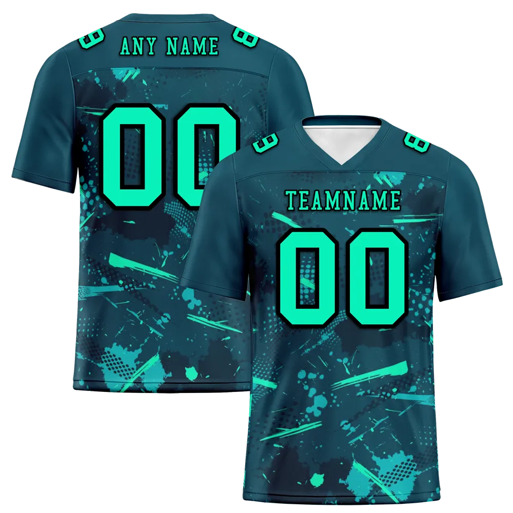 Corporate Gifts,Custom Green Graffiti Pattern Green Personalized Authentic Football Jersey FBJ02-bc0fab8