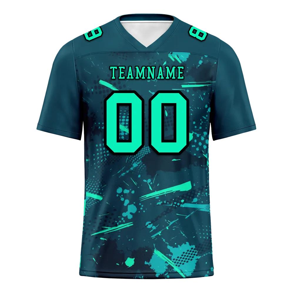 Corporate Gifts,Custom Green Graffiti Pattern Green Personalized Authentic Football Jersey FBJ02-bc0fab8