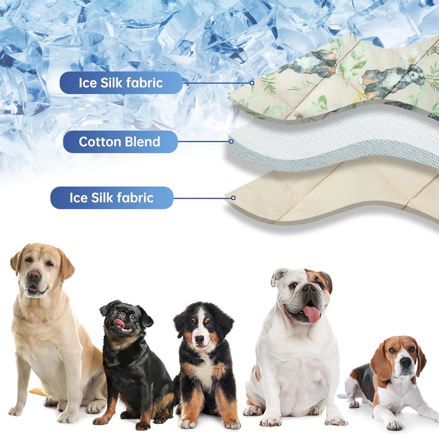 Dog Cooling Mat, Pet Washable Non-Toxic Summer Dogs Cats Cooling Pads Sleeping Kennel Mats Cool Ice Blanket for Indoor & Outdoor Dog Beach Essentials Brown Small