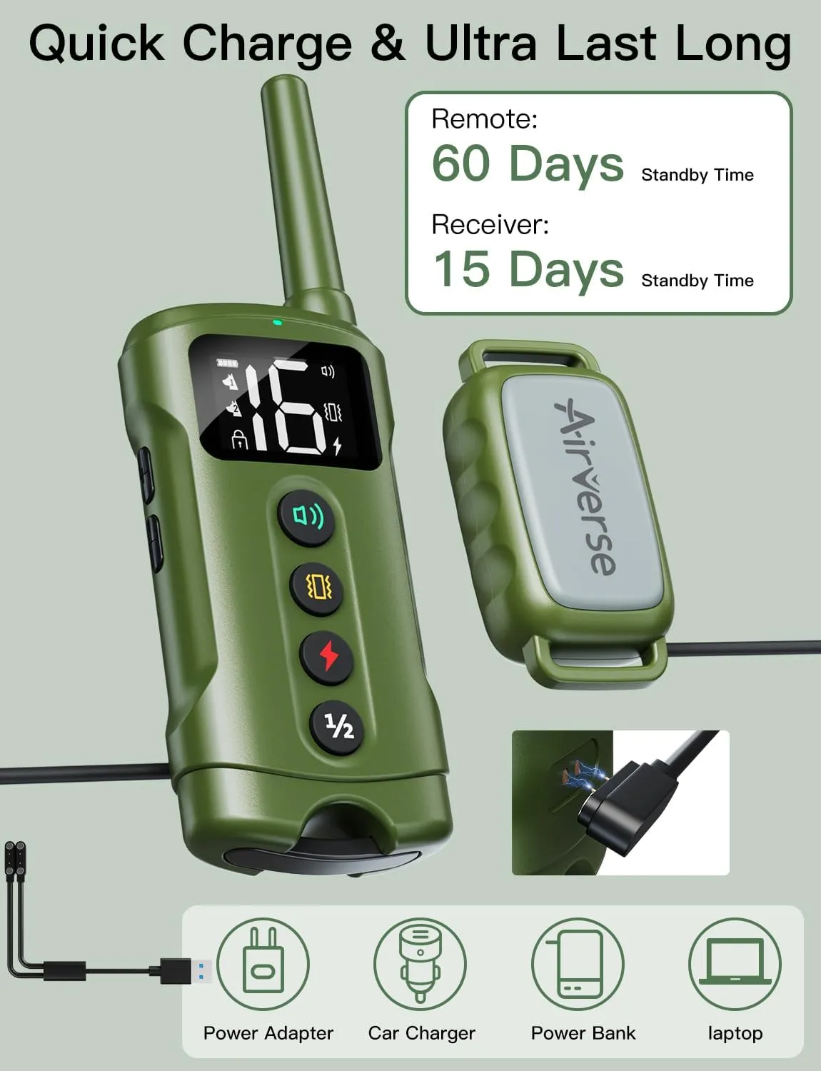 Dog Shock Collar 2 Dogs - 3300 ft Waterproof Dog Training Collar with Remote, 3 Modes Electric Dog Bark Collar for All Breed Sizes,Beep/Vibration/Humane Shock (1-16 Levels)