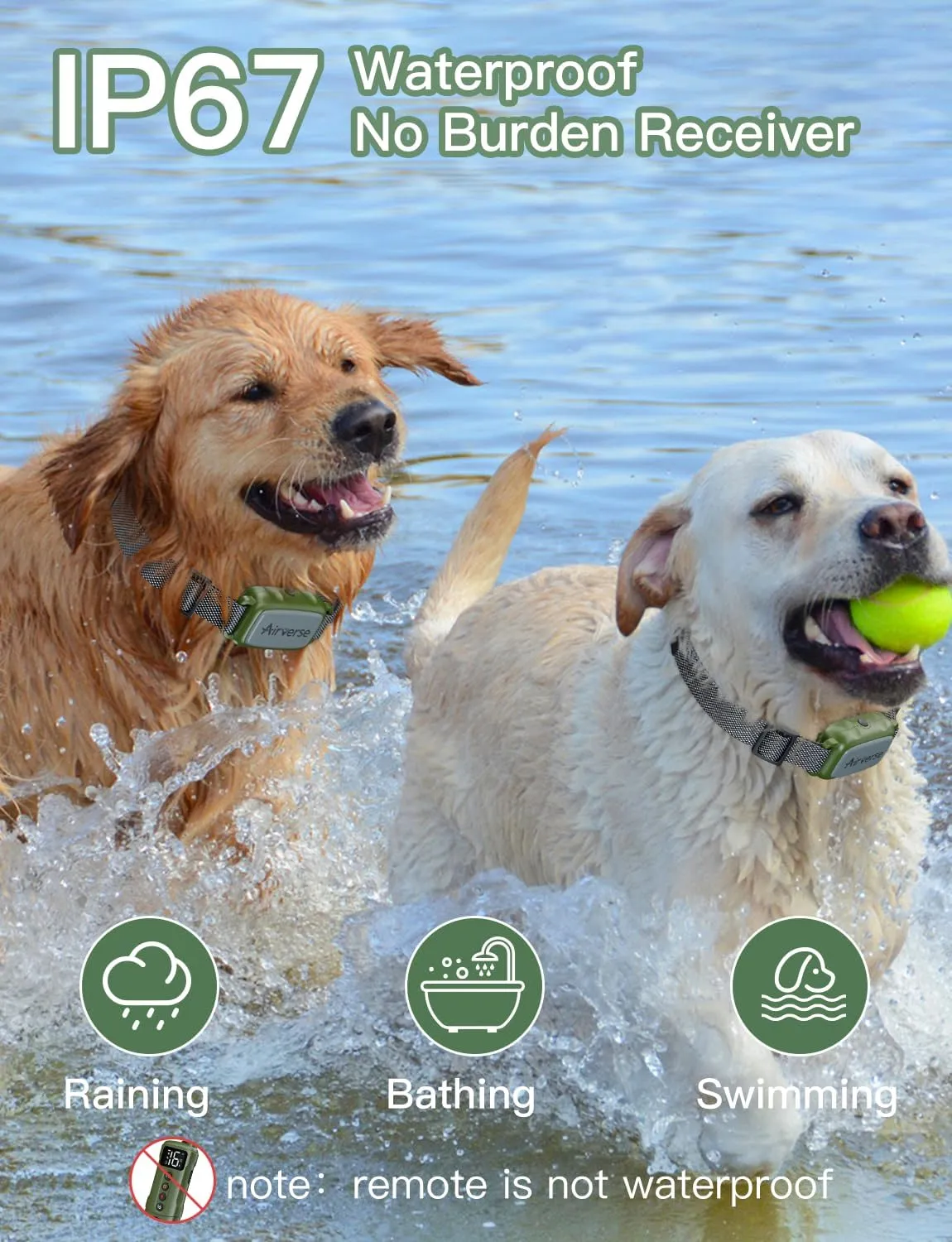 Dog Shock Collar 2 Dogs - 3300 ft Waterproof Dog Training Collar with Remote, 3 Modes Electric Dog Bark Collar for All Breed Sizes,Beep/Vibration/Humane Shock (1-16 Levels)